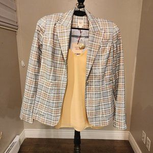 Autres Filles Blue/Yellow Plaid Blazer, NWT, Size XS